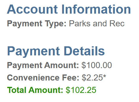 what is a convenience fee government payment portal online