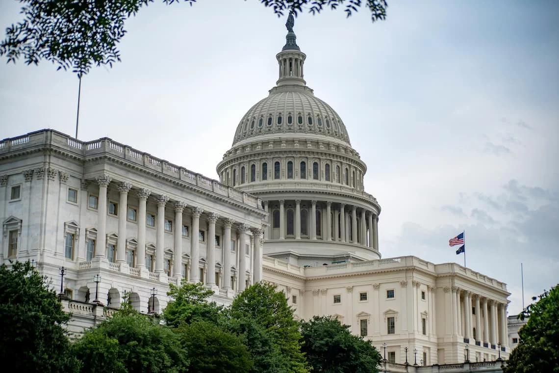The U.S. Capitol dome, where the Credit Card Competition Act sits in committee