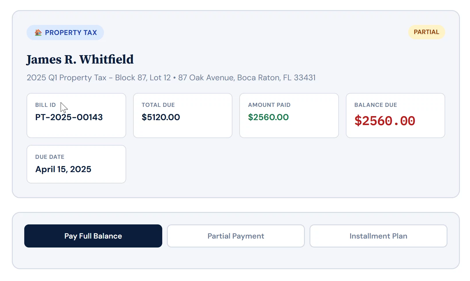 Government payment API connecting a tax office system to a real-time online payment portal